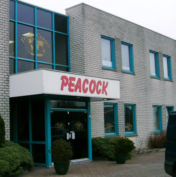 Gevelbelettering letterstickers Peacock Building